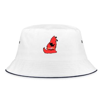 Katzen-Mama. - Bucket Hat - Weiß/Navy - Vorne