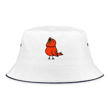 Budgie, songbird, sparrow, bird, chirp, cute - Bucket Hat - white/navy - Front