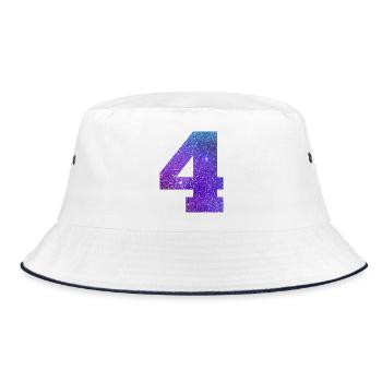 Galaxie Nummer 4 - Bucket Hat - Weiß/Navy - Vorne