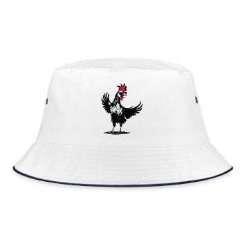 Coq drôle avec des lunettes de soleil - Design amusant - Bob - blanc/marine - Devant