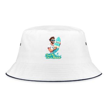 Male Nurse Hero - Bucket Hat - white/navy - Front