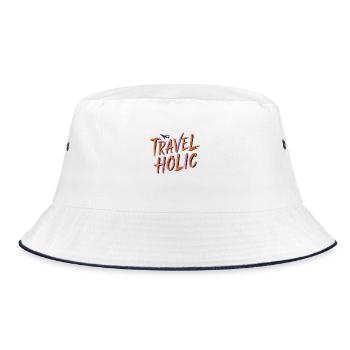 Reise Urlaub reisen Geschenk - Bucket Hat - Weiß/Navy - Vorne