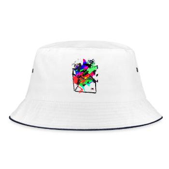 Freedom_25 by Acryl Gallery & Design - Bucket Hat - white/navy - Front
