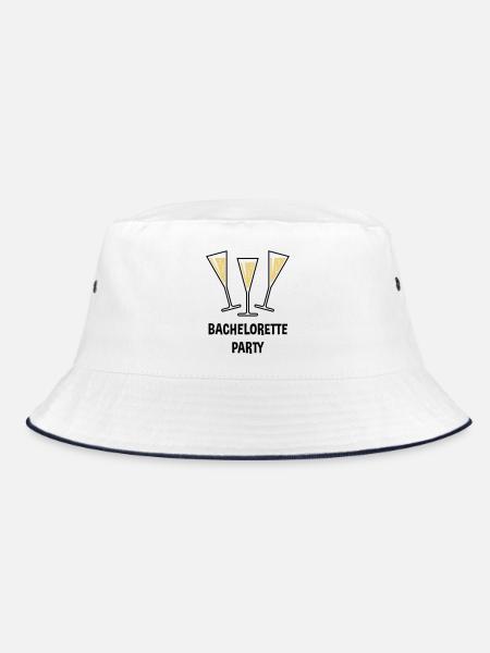 Bachelorette Party (Sparkling Wine Funnel Shut 2C) - Bucket Hat - white/navy - Front