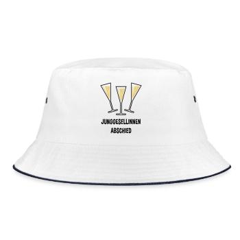 Junggesellinnenabschied Sektgläser Trichter Zu 2C - Bucket Hat - Weiß/Navy - Vorne