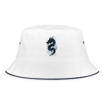 Cadeau de la mythologie de la Chine du dragon - Bob - blanc/marine - Devant