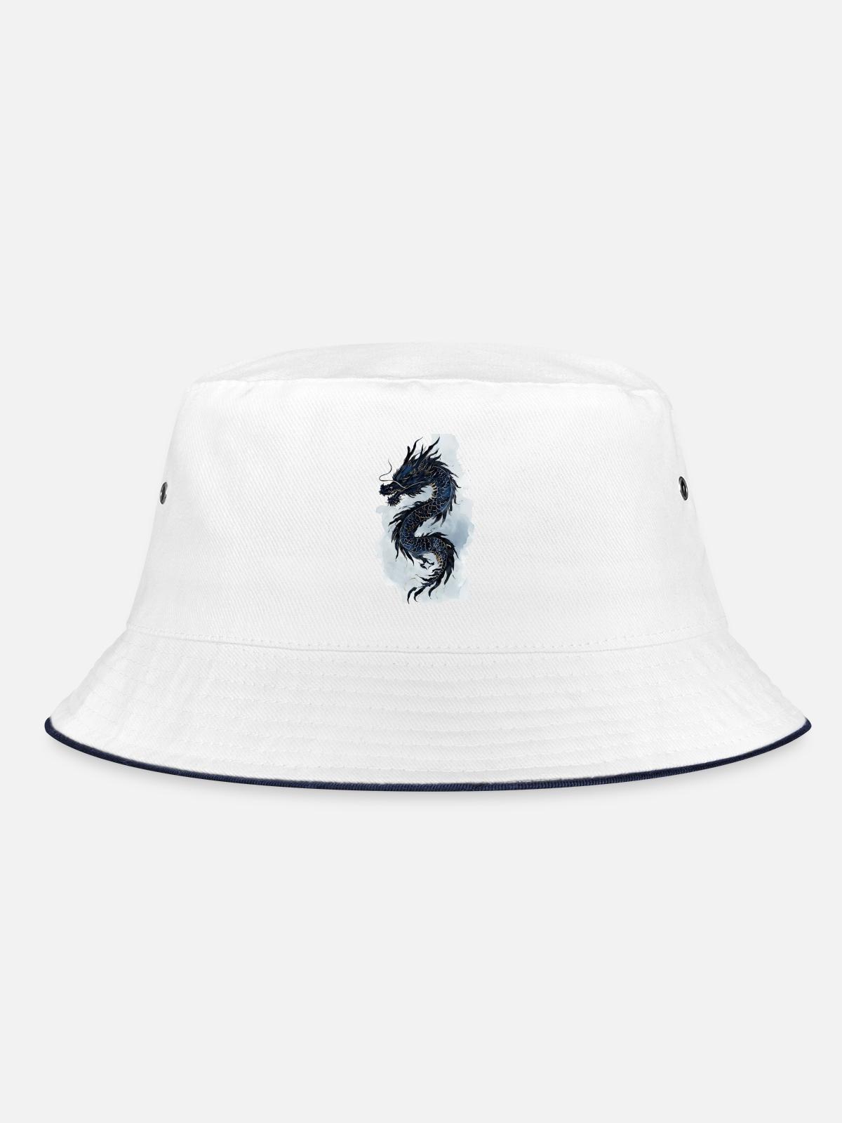 Dragon China Mythology Gift - Bucket Hat - white/navy - Front