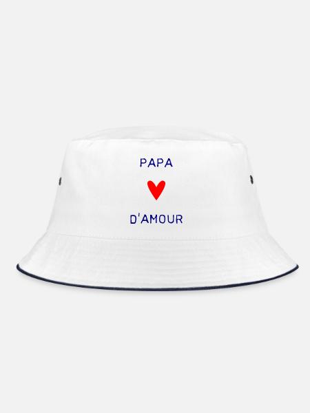 HAPPY FATHER'S DAY. DAD. FATHER'S DAY. FATHER - Bucket Hat - white/navy - Front