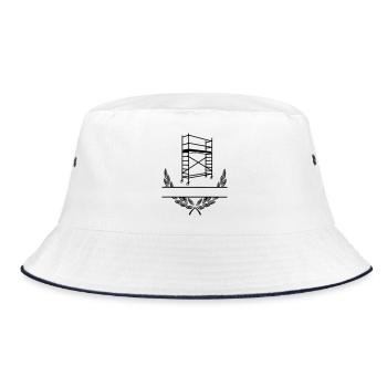 Scaffolding with laurel wreath and namespace - Bucket Hat - white/navy - Front