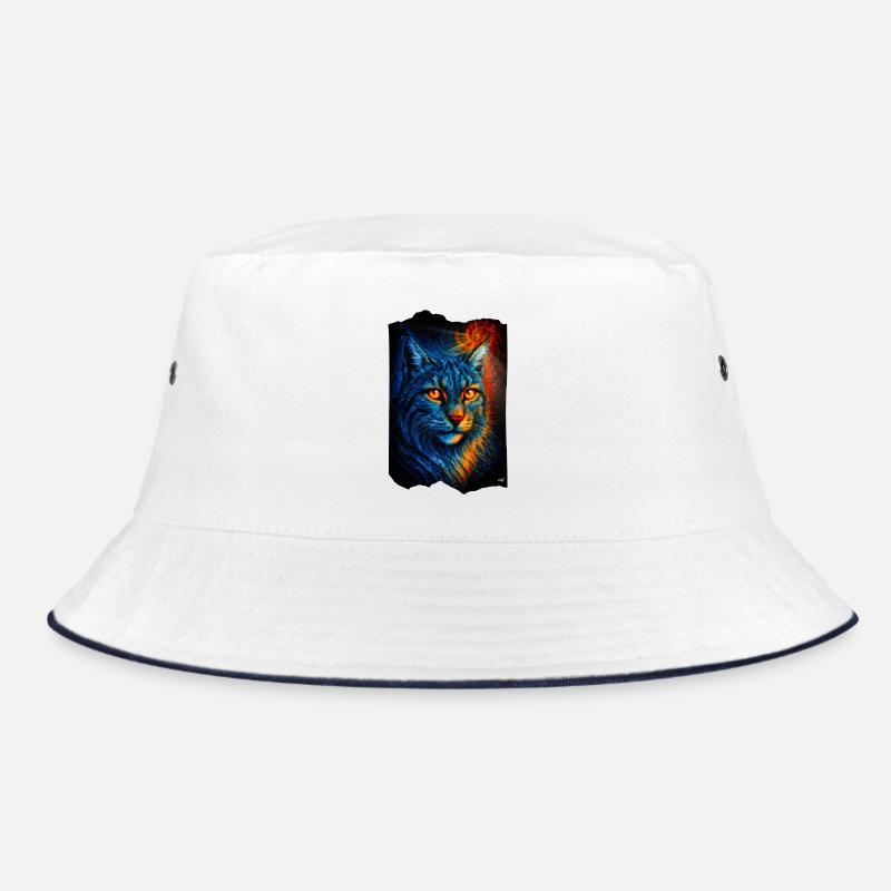Mystical lynx wildcat in firelight Bucket Hat
