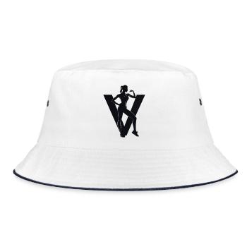 V anmutig - Bucket Hat - Weiß/Navy - Vorne