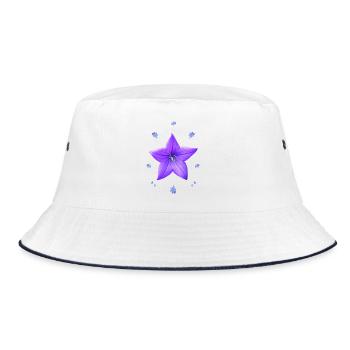 Campanule violet motif floral fleur bleue - Bob - blanc/marine - Devant