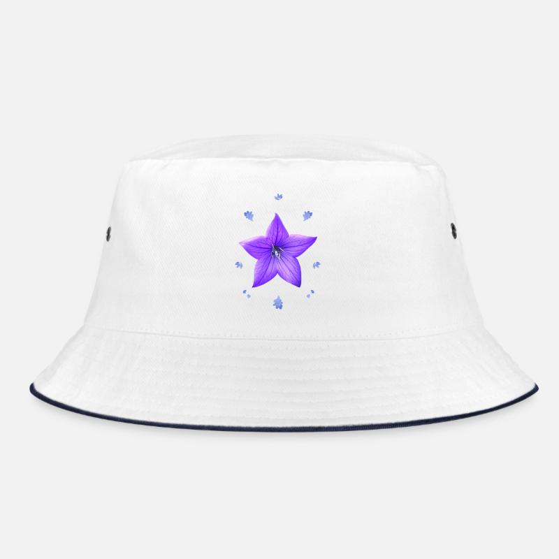 Glockenblume lila Blumenmuster blaues Blume Bucket Hat