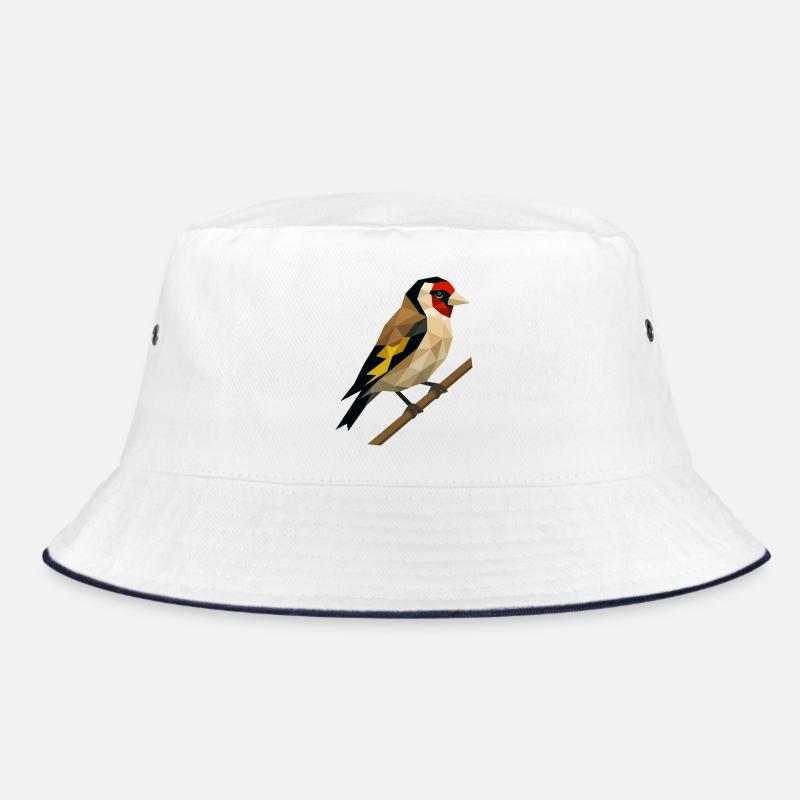 Polygonal Goldfinch – Geometric Elegance Bucket Hat