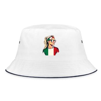 Italie drapeau drapeau femme lunettes de soleil fan jersey - Bob - blanc/marine - Devant