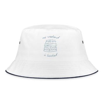 My Weekend Is Booked Funny Book Lover - Bucket Hat - white/navy - Front