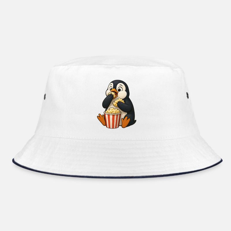 Pingouin mignon avec du pop-corn dans le film de cinéma amis Bob