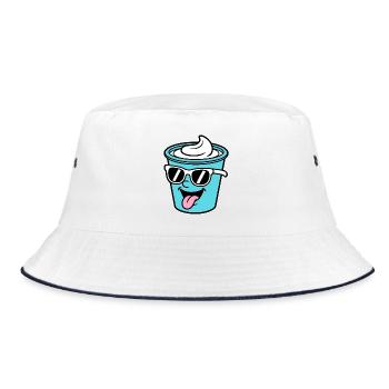 Cups Crème Frech Yoghurt Cream Cream Cream Pudding - Bucket Hat - white/navy - Front