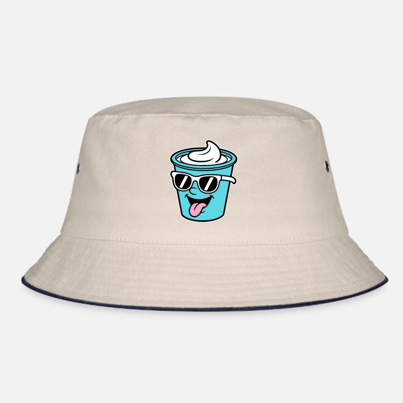 Becher Crème Frech Joghurt Rahm Sahne Eis Pudding Bucket Hat