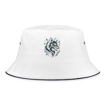 Wolf Design - Bucket Hat - Weiß/Navy - Vorne