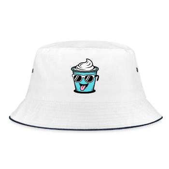 Cups Crème Frech Yoghurt Cream Cream Cream Pudding - Bucket Hat - white/navy - Front