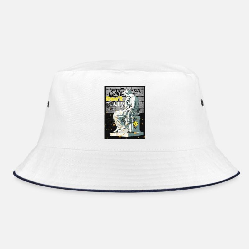 Weine nicht - Bucket Hat - Weiß/Navy