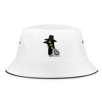 Dämonischer Vogel skeptisch - Bucket Hat - Weiß/Navy - Vorne
