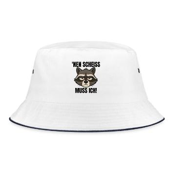 Waschbär nen Scheiss muss ich frecher Spruch - Bucket Hat - Weiß/Navy - Vorne