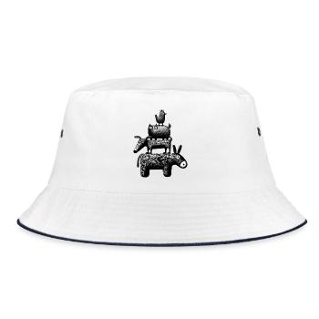 Town Musicians "black" - Bucket Hat - white/navy - Front