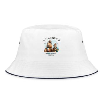 Chill Mom 2026 – Don’t Mess with a Chill Mom - Bucket Hat - Weiß/Navy - Vorne