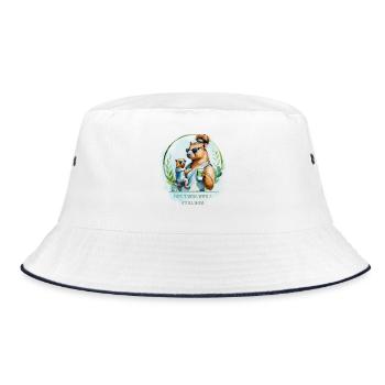 Chill Mom 2026 – Don’t Mess with a Chill Mom - Bucket Hat - Weiß/Navy - Vorne