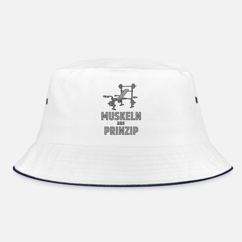Muscles on principle - weight bench Bucket Hat