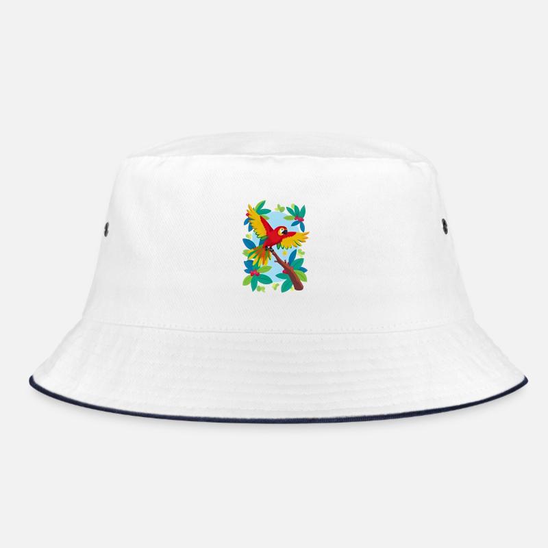 Bunter tropischer Papagei Bucket Hat