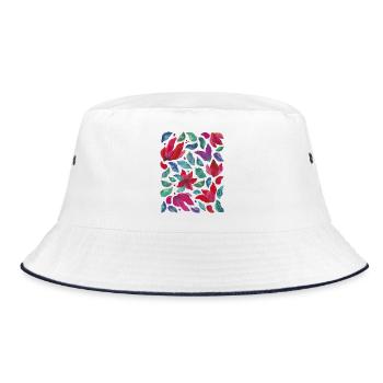 Fleurs vibrantes - Bob - blanc/marine - Devant