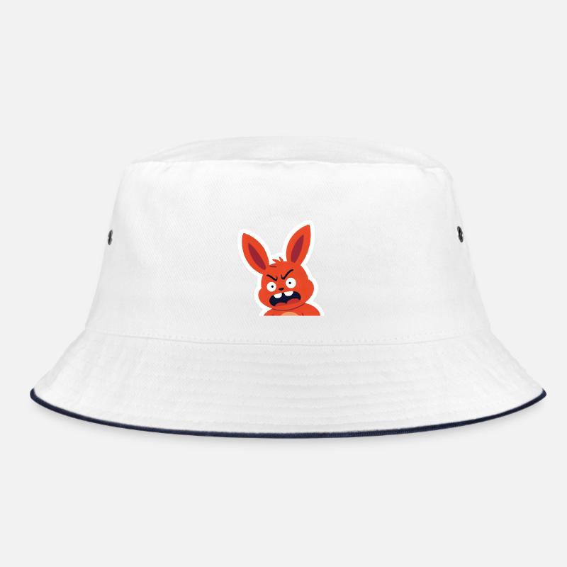 Dessin animé de lapin rouge en colère - Bob - blanc/marine