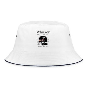 Whiskey lovers with style and strength - Bucket Hat - white/navy - Front