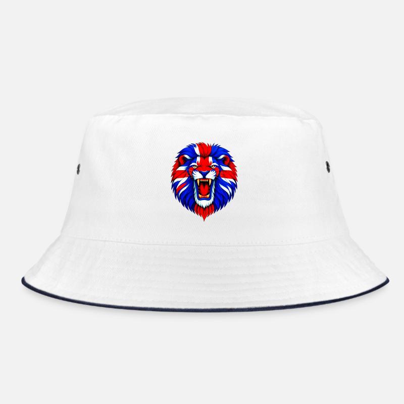 Tête de lion vive avec crinière Union Jack Bob