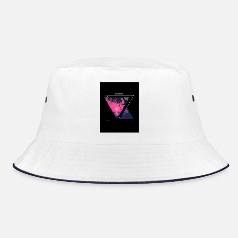 Tropical Sunset Triangle Design Bucket Hat
