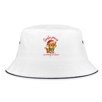 Santa paws is coming - Bucket Hat - white/navy - Front