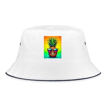 Pineapple - Bucket Hat - white/navy - Front