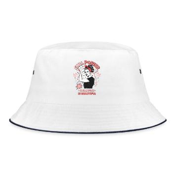 Femme Pop Art Girl Power Girl Power Girl Strong - Bob - blanc/marine - Devant