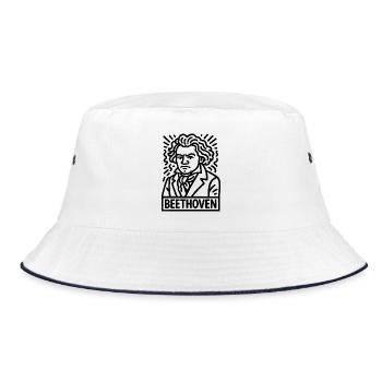 Ludwig van Beethoven - Bucket Hat - white/navy - Front