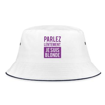 Message of faith in modern typography - Bucket Hat - white/navy - Front