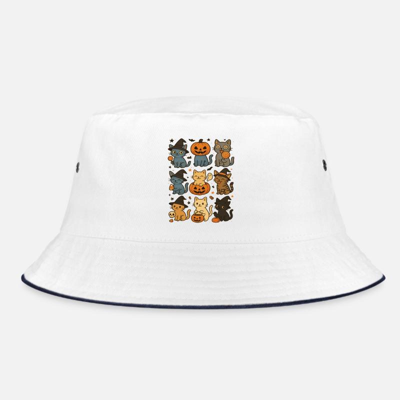 Whimsical Halloween Cat Collection Bucket Hat