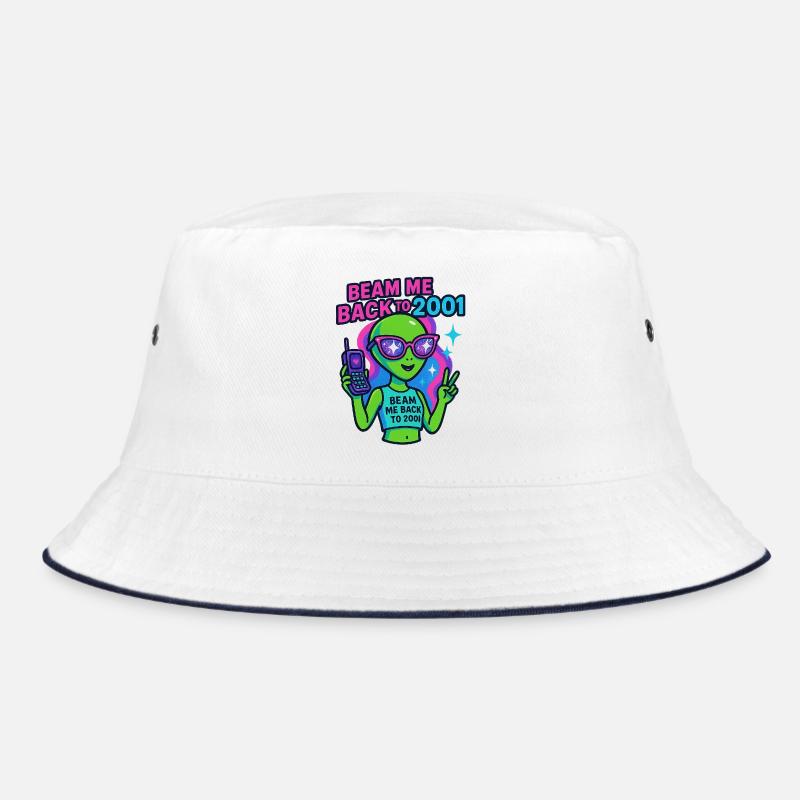 Alien rétro avec thème 2001 et signe de paix Bob