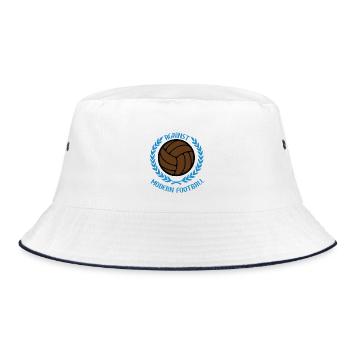 Gegen den modernen Fußball - Bucket Hat - Weiß/Navy - Vorne
