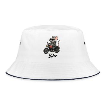 Mouse Motorcycle - Bucket Hat - white/navy - Front