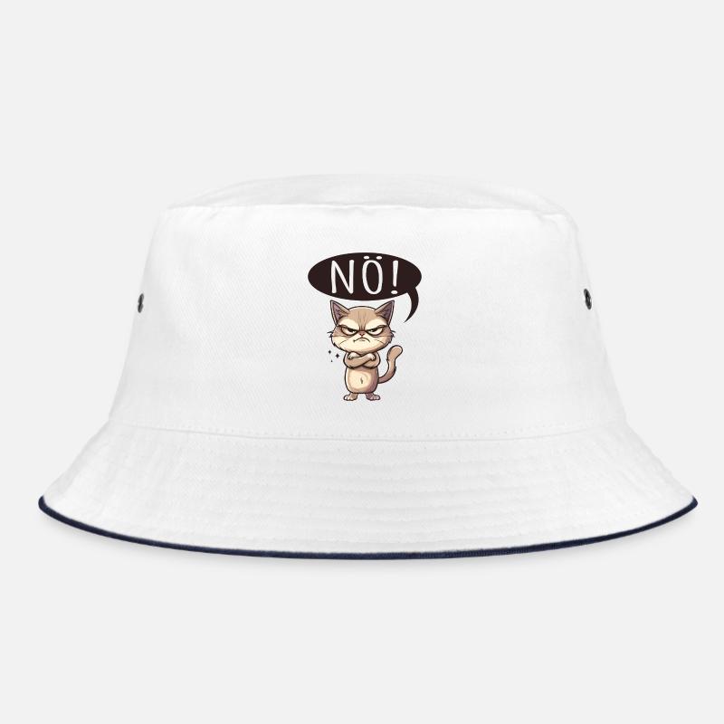 Cool Cat Nope funny saying grumpy Bucket Hat