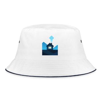 Maison minimaliste abstraite en bleu - Bob - blanc/marine - Devant