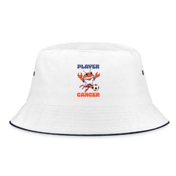 Fußball Sternzeichen Krebs Horoskop Player Cancer - Bucket Hat - Weiß/Navy - Vorne